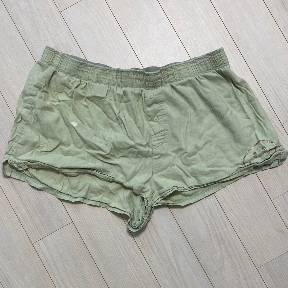 PINK Victoria's Secret Sage Green Pajama Shorts